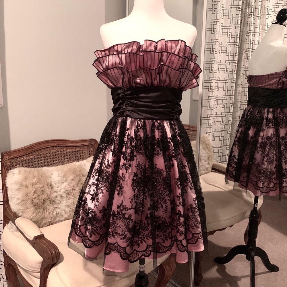 Girls’ Pink & Black Event Dress